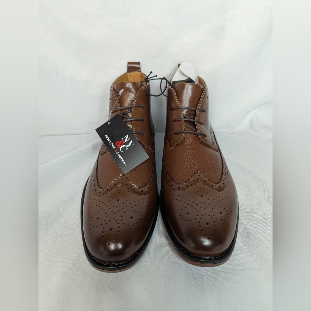 NWT New York & Company Men's Luciano Faux Leather Boots Size 10.5